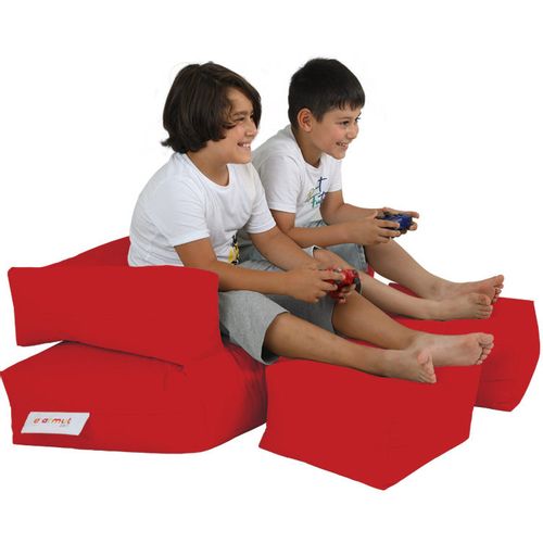 Atelier Del Sofa Vreća za sjedenje, Kids Double Seat Pouf - Red slika 4