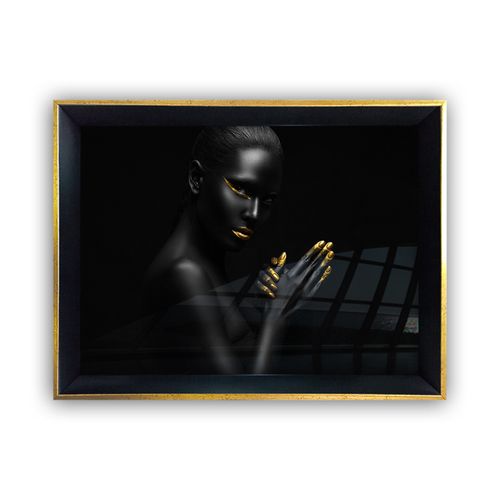 Vavien Artwork Slika na staklu 45x65 Black Woman iii slika 1