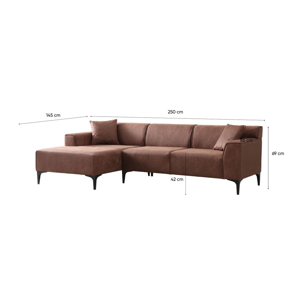 Ugaona sofa New Petra L - boja: kesten slika 9