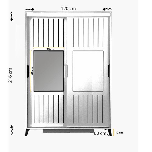 Woody Fashion Garderoba, Pasific Home Fuga - 120 Parlak Beyaz Dolap slika 7