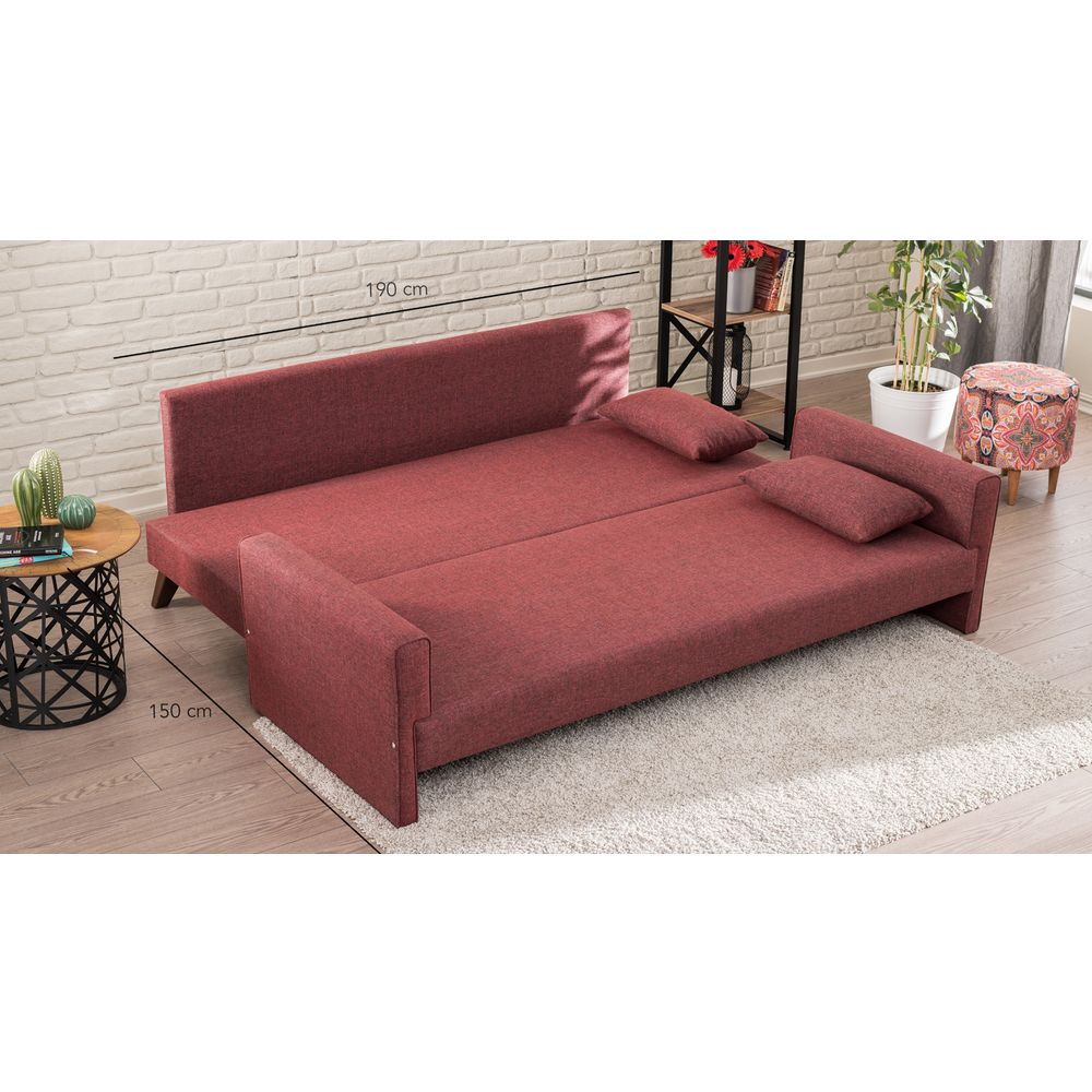 Bella Sofa Bed - Soferica na Razvlačenje u Boji Kamen Crvene slika 4