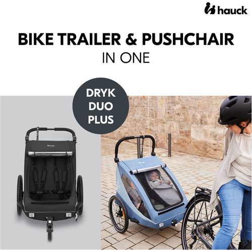 Hauck 2u1 prikolica za bicikl i dječja kolica za dvoje djece Dryk Duo Plus Black slika 13
