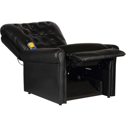 Masažna stolica od umjetne kože crna slika 48
