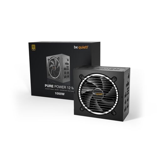 be quiet! BN345 PURE POWER 12 M 1000W, 80 PLUS Gold efficiency (up to 93.1%), ATX 3.0 PSU with full support for PCIe 5.0 GPUs and GPUs with 6+2 pin connectors, Exceptionally silent 120mm be quiet! fan slika 1