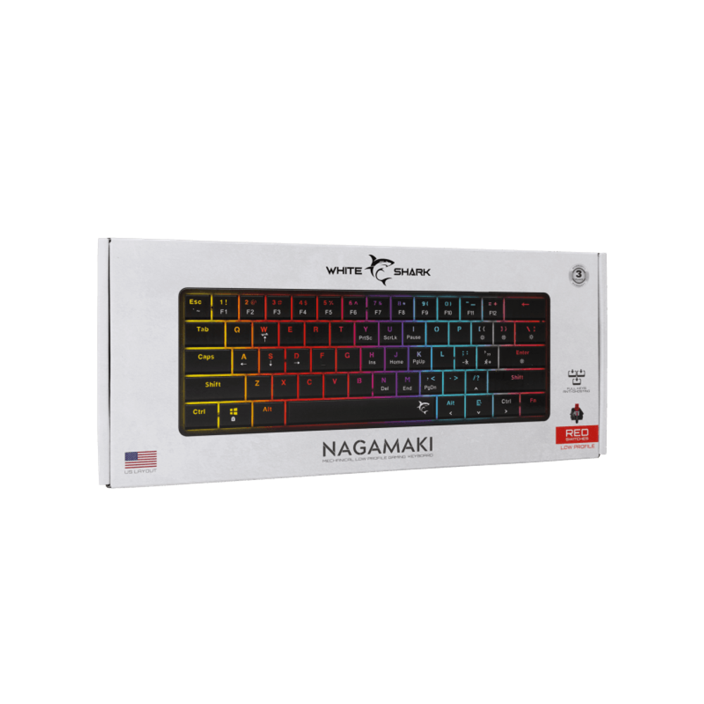 WHITE SHARK Mehanička tastatura GK-006111 NAGAMAKI / US, crveni prekidači slika 9
