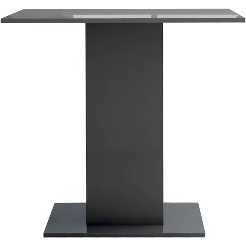 Blagovaonski stol visoki sjaj sivi 80 x 80 x 75 cm od iverice slika 24