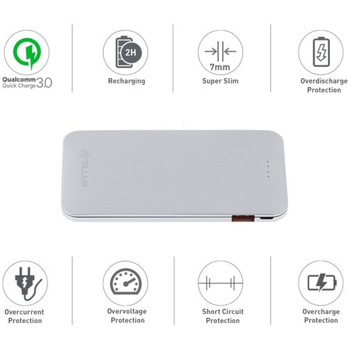 TELLUR POWER BANK QC 3.0 FAST CHARGE, 5000mAh, SILVER slika 5