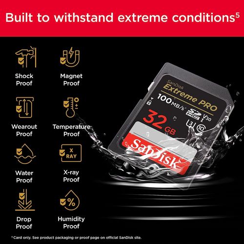 SanDisk Extreme PRO SDHC 32GB + 2 godine RescuePRO Deluxe, do 100MB/s čitanje, 90MB/s pisanje, UHS-I, Class 10, U3, V30 slika 3