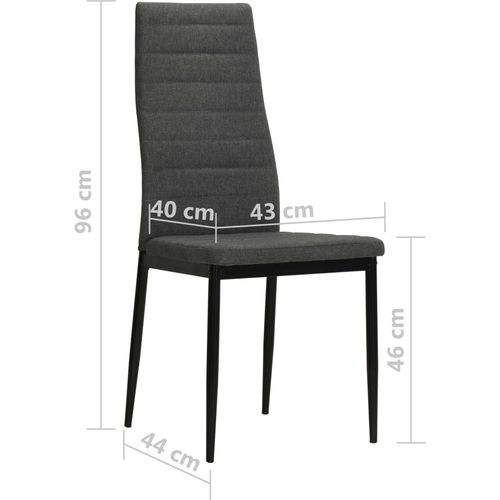 Blagovaonske stolice od tkanine 2 kom tamnosive slika 29