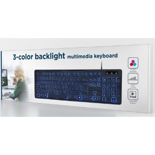 KB-UML3-02 Gembird LED multimedijalna tastatura sa pozadinskim osvetljenjem, US layout USB slika 3