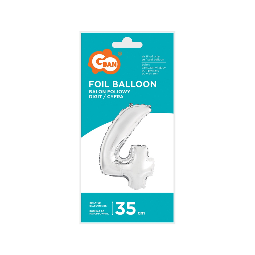 FG-C35S4 Folijski balon 4 Srebrni 35cm slika 2