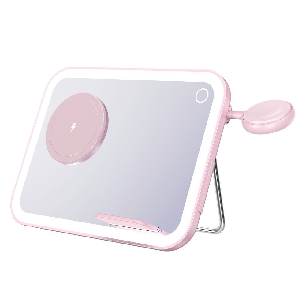 Forcell F-ENERGY Mag Mirror 3 u 1 bežični punjač od 15 W kompatibilan s MagSafe ružičaste boje slika 4
