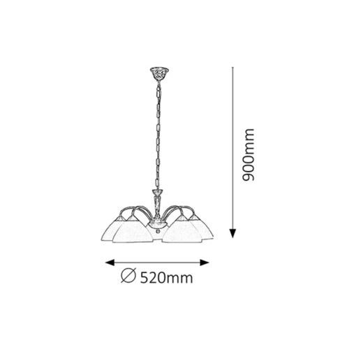 Rabalux Regina luster E14 5x40W bronza Klasična rasveta slika 2