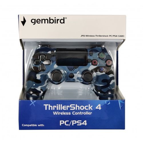 JPD-Wireless-Thrillershock PC/PS4 CAMO BLUE Gembird Bezicni gamepad sa dvostrukom vibracijom slika 4