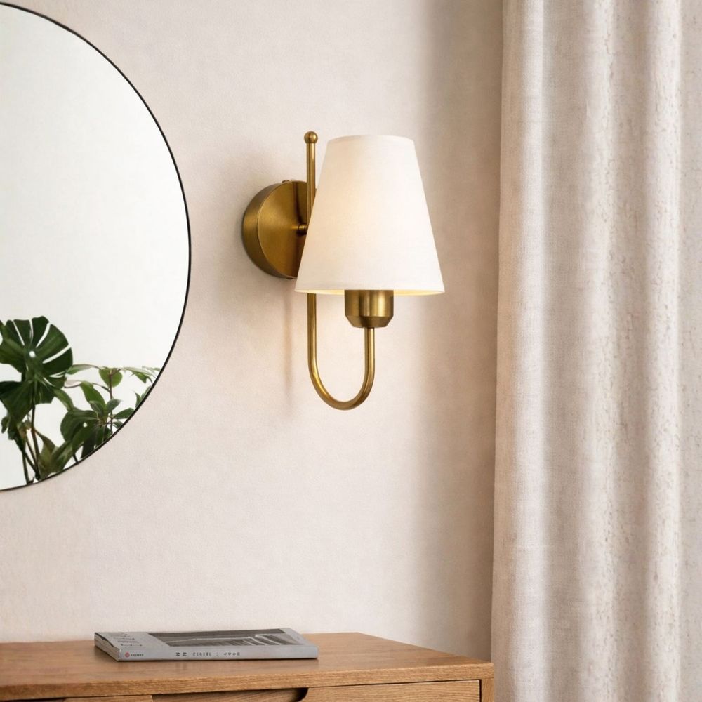 Zidna Lampa 242429 - Zlatna i Ecru slika 1
