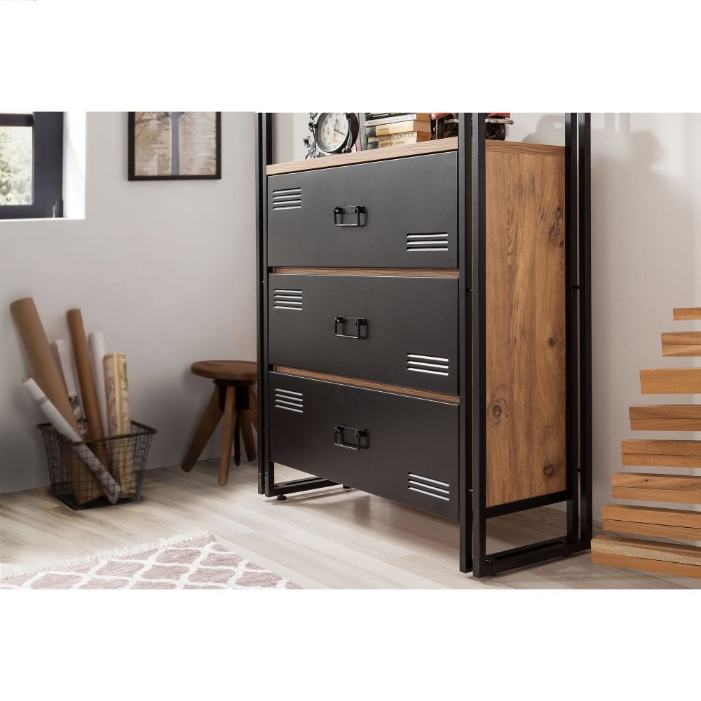 Cosmo Cortex Atlantic Pine Black Bookshelf slika 2