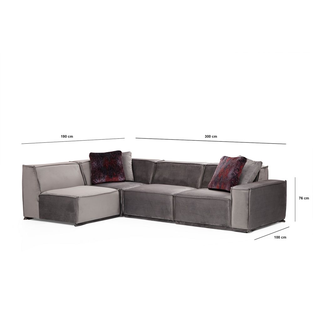 Lego Corner 7 (O1-C-O1-1R) Sivi Ugaoni Sofa slika 9