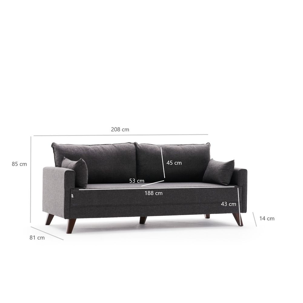 Bella Sofa Bed - Antracit Trosjed na Razvlačenje slika 7
