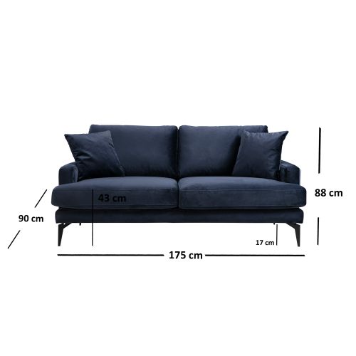 Atelier Del Sofa Papira 2 Seater - Tamnoplavi Dvosjed slika 4