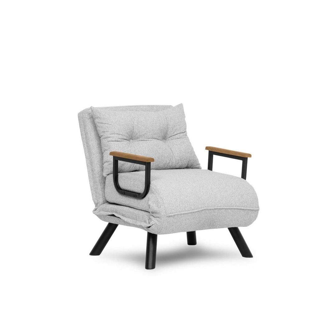 Sando Single - Siva Sofa na Razvlačenje od Teddy Tkanine slika 10