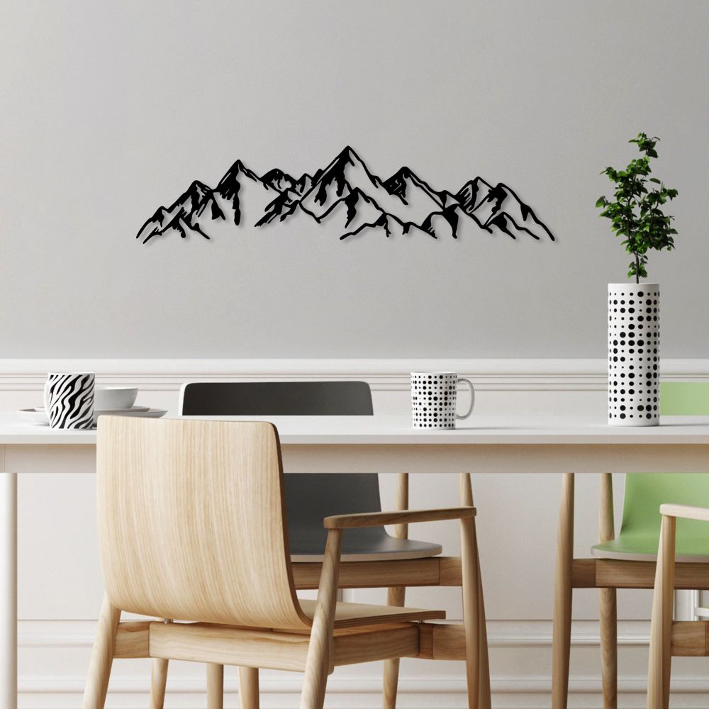 Decorative metal wall accessory Mountain View - 1, colour: black slika 2