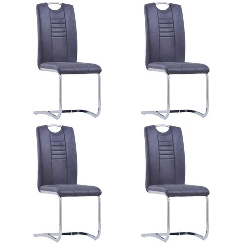 Konzolne blagovaonske stolice sive 4 kom umjetna brušena koža slika 19