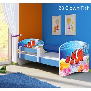 Dječji krevet ACMA s motivom, bočna plava 160x80 cm 28-clown-fish