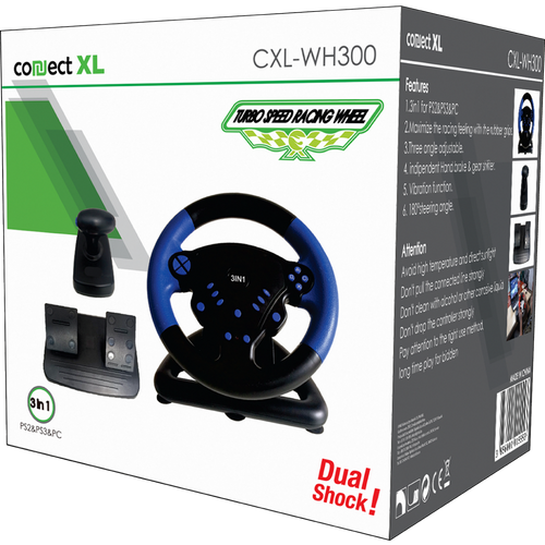 Connect XL Gaming volan 3u1, PS2/PS3/PC, vibracija, pedale - CXL-WH300 slika 2