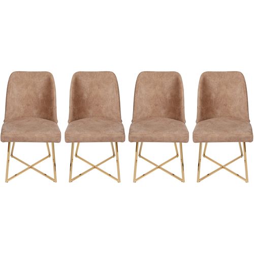 Madrid 913 V4  Gold
Brown Chair Set (4 Pieces) slika 4