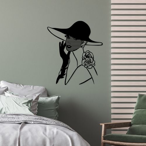 Striped Woman Black Decorative Metal Wall Accessory slika 2