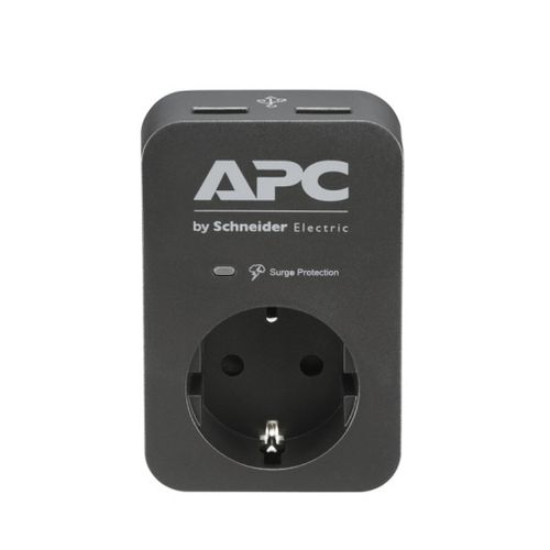 APC Essential SurgeArrest 1 Outlet 2 USB Ports Black 230V Germany slika 2