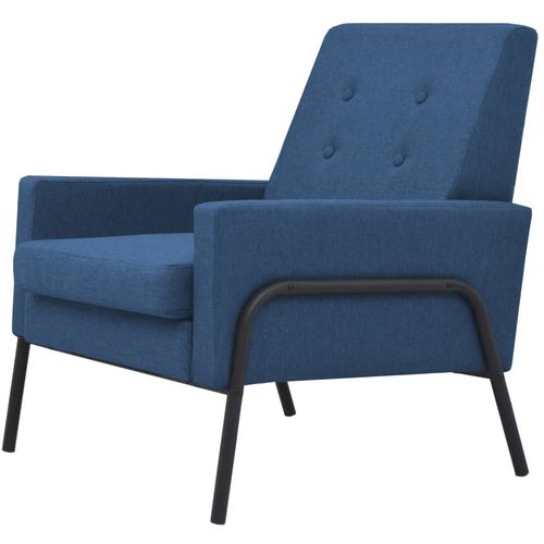 Fotelja od čelika i tkanine plava slika 32