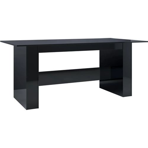 Blagovaonski stol visoki sjaj crni 180 x 90 x 76 cm od iverice slika 20