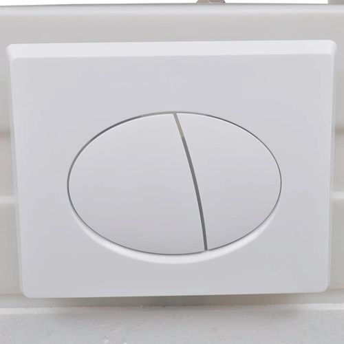 Zidna jajolika toaletna školjka s ugradbenim vodokotlićem bijela slika 14