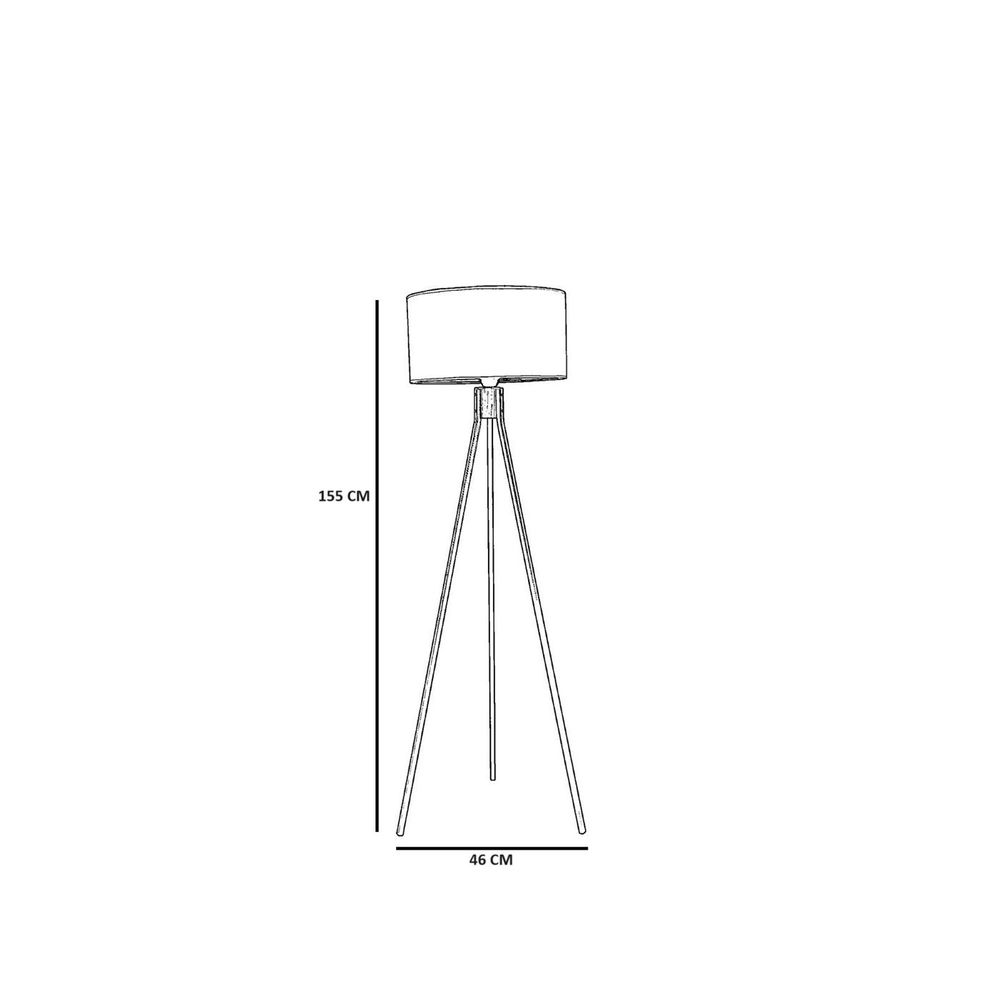 Podna lampa Fisco Tripod – bambus abajur, hrastovina / zlatna nijansa  - izložbeni artikl (oštećenja ambalaža) slika 5