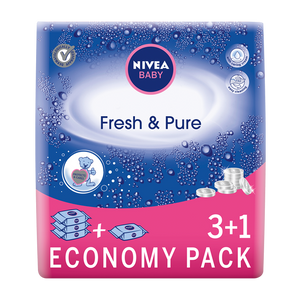 NIVEA Fresh&Pure vlažne maramice 3+1 pakovanje 4*63pcs