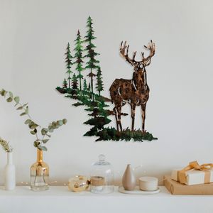 Deer 2 Multicolor Decorative Metal Wall Accessory