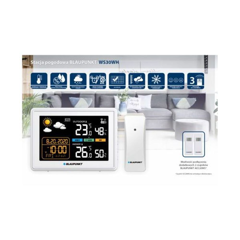BLAUPUNKT VREMENSKA STANICA WS30WH bijela slika 3