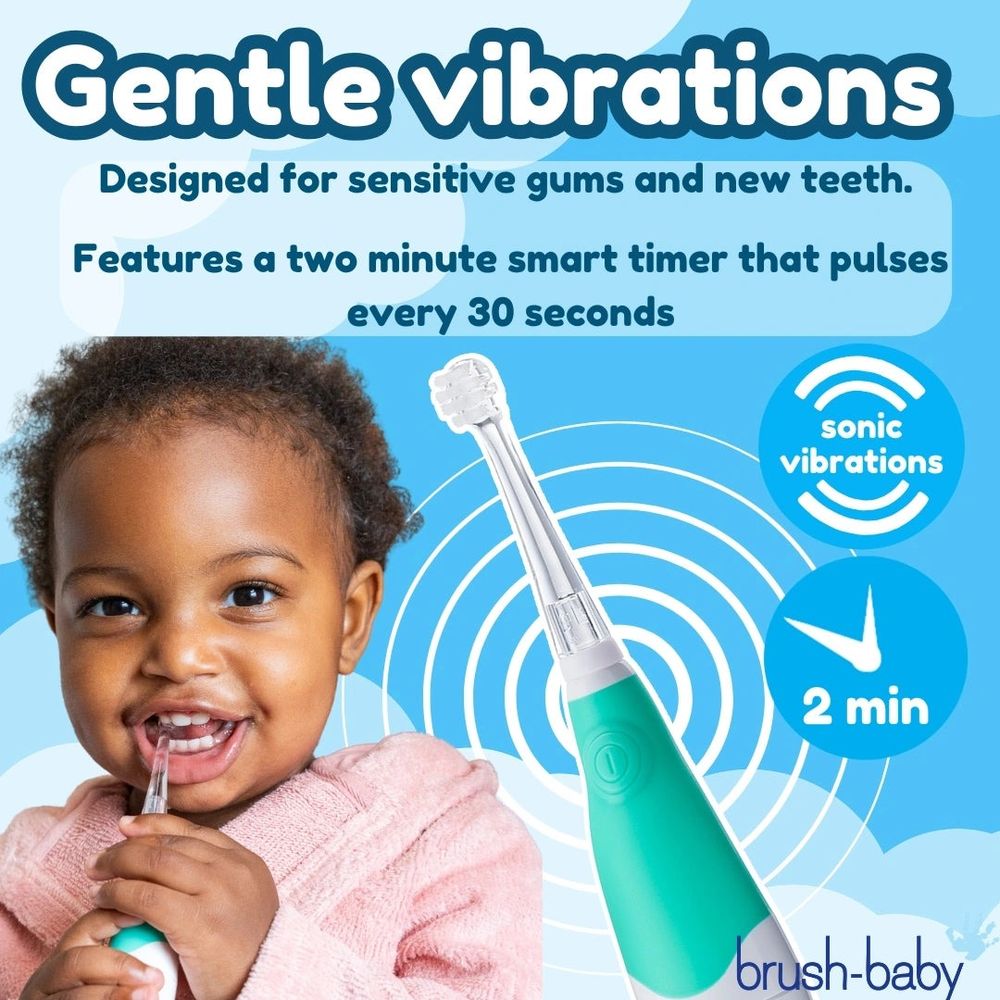 Brush-Baby Dječija električna četkica BabySonic (0-3 godine), Tirkiz slika 5