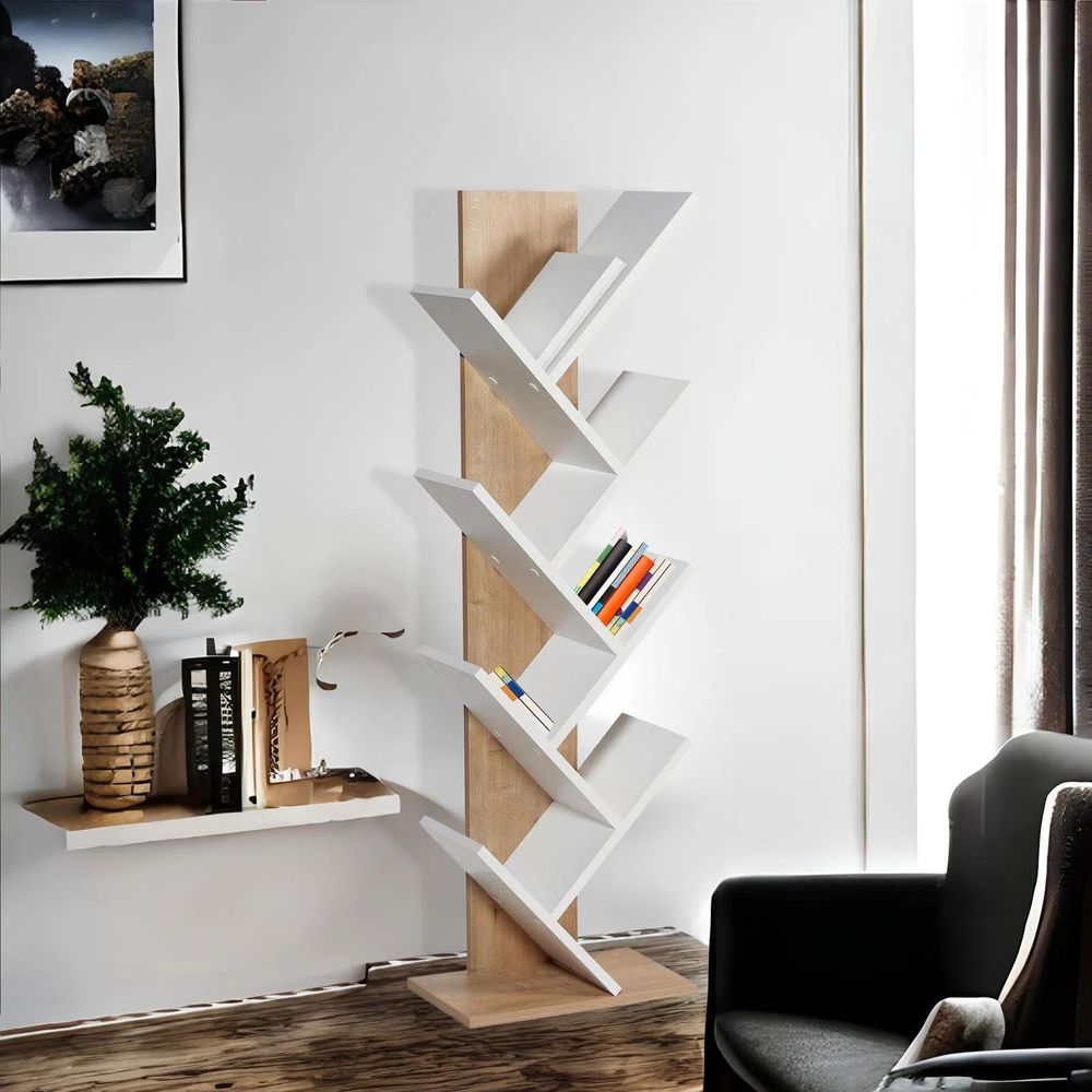 Polica za knjige Tuval 066 Oak White slika 1