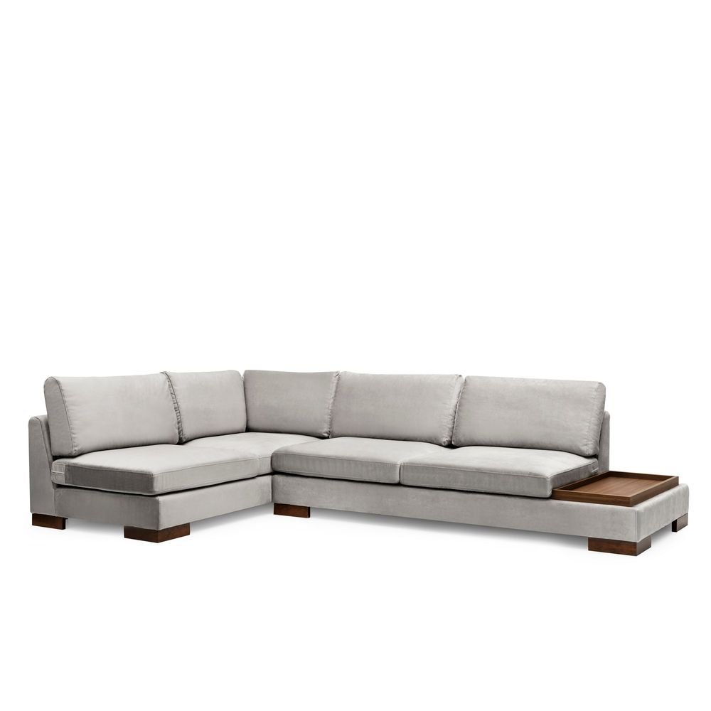 Tulip Kutna Sofa Lijeva Bez Poufa - Svijetlo Siva slika 8