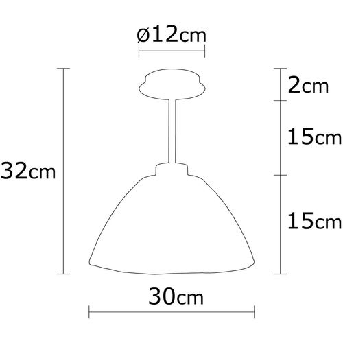 Opviq Visilica BORNOVA crna, metal- staklo, promjer 30 cm, visina 32 cm, E27 40 W, Bornova - N-161 slika 3