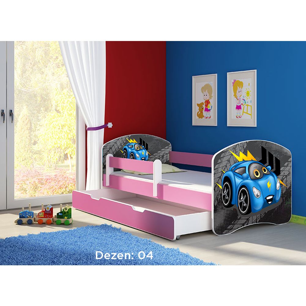 ACMA Dječiji krevet Acma II sa ladicom Pink - 180x80cm - Dezen 04 slika 2
