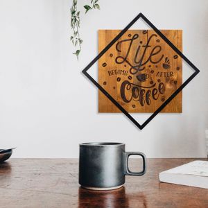 Life Begins After Coffee Walnut
Black Decorative Wooden Wall Accessory