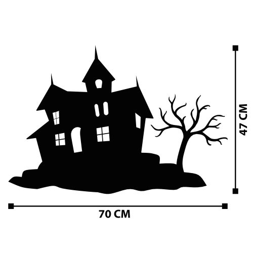 Halloween 9 Crni Dekorativni Metalni Zidni Ukras slika 6