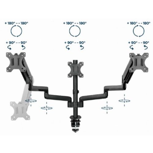 MA-DA3-01 Gembird Podesivi stoni drzac za monitor sa tri ruke, tilt, 17-27 max.7kg slika 2