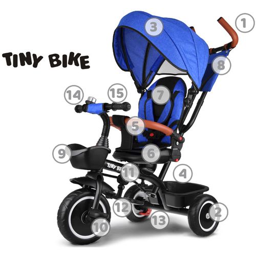 Tricikl Tiny Bike 3u1 – Blue slika 4
