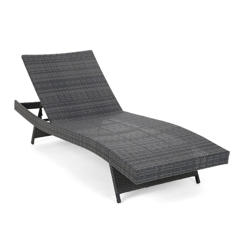 Set vrtnih ležaljki od tehnoratana Bora Bora Grey / Grey Melange sa stolom slika 4