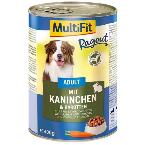 MultiFit DOG Ragout Adult zečetina,šargarepa 400g konzerva slika 1