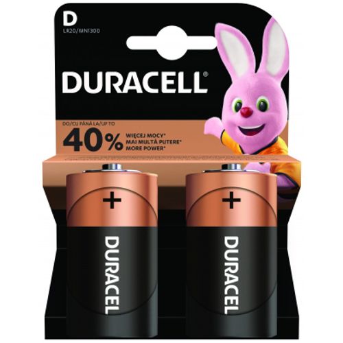 Duracell baterija alkalna 1,5V D LR20 Basic pk2 slika 1